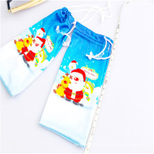Manufacture Customized Logo Christmas Design Microfiber Glasses Pouch